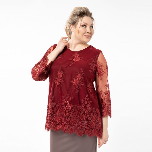 tunic, knitwear, burgundy