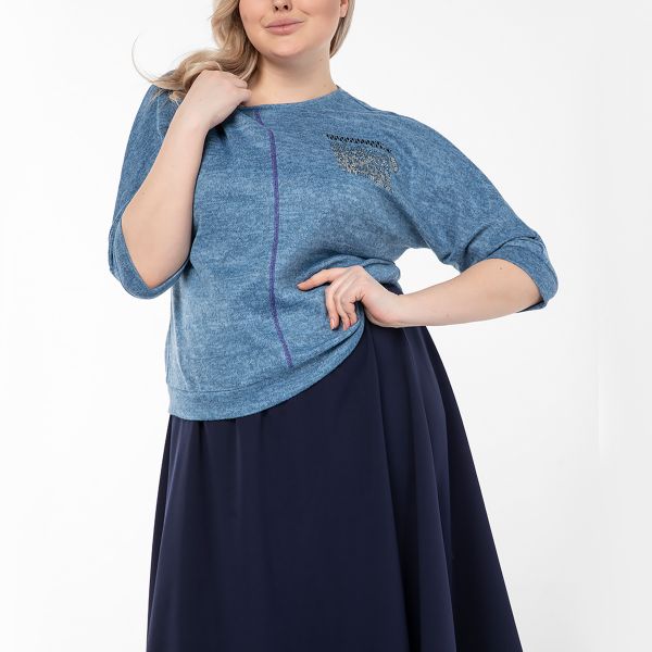 tunic, knitwear, blue