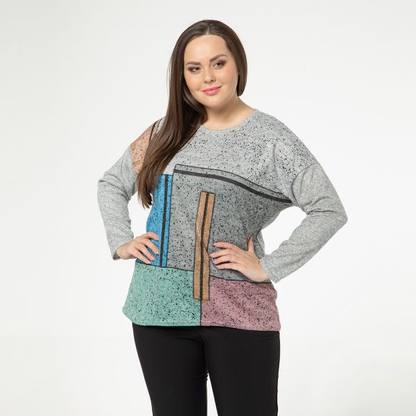 tunic, knitwear, gray