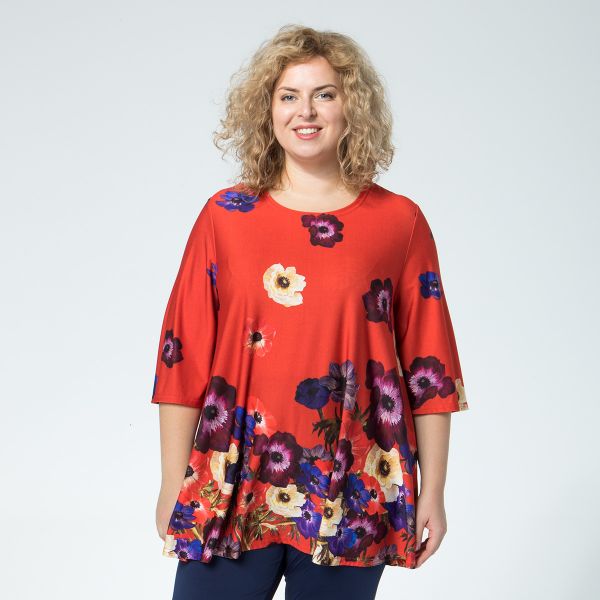 Set, jersey, blouse, trousers, red